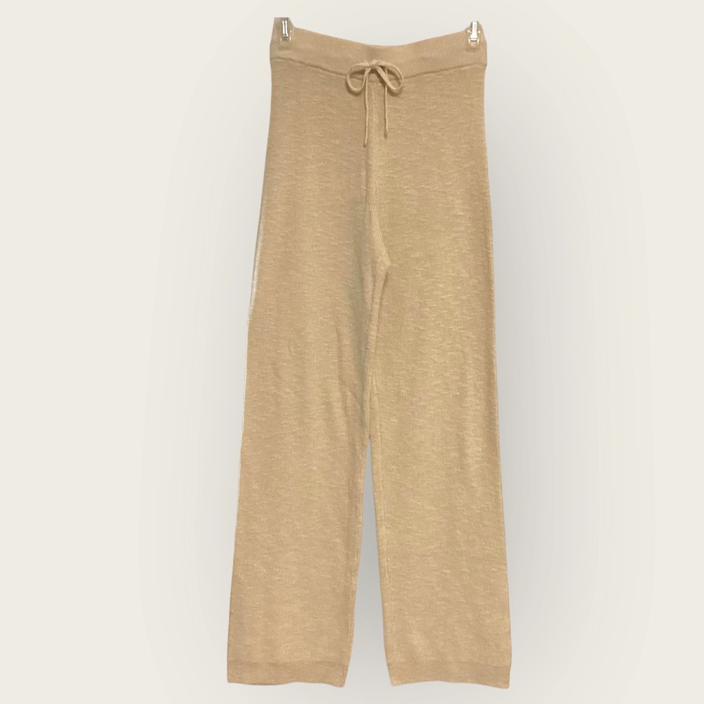 Free People Beach Malibu Set Oatmeal Knit Sweater & Wide Leg Pants in XS - Picture 4 of 11